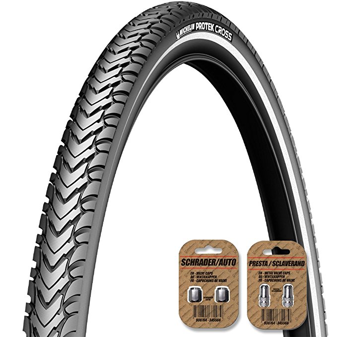 MICHELIN Protek Cross / Road / Trail Cycle Bike Tire - ALL SIZES - 1mm or 5mm Protection - Wirebead - FREE VALVE CAP UPGRADE WORTH $4.99!