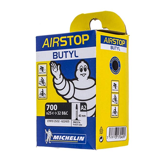 Michelin Airstop PRESTA Valve 700 x 25-32C 40mm Bicycle Tube 4-PACK