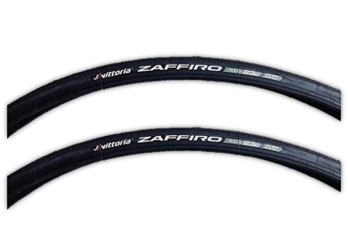 Vittoria Zaffiro III Wire Bead Road Bike Tire 700x23mm Black - Pair (2 Tires)
