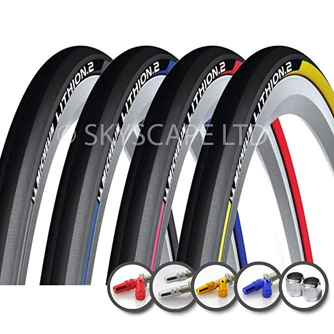 MICHELIN Lithion 2 - Road / Cyclo Cross / Race Endurance Cycle Bike Tire - ALL COLORS - Wirebead - FREE VALVE CAP UPGRADE WORTH $4.99!