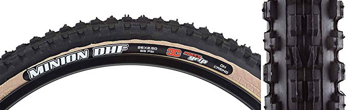 Maxxis Minion DHF Downhill Tire 26 x 2.5, Triple Compound, Skinwall, 2-Ply: Black